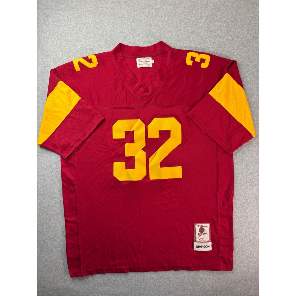 Gridiron Greats OJ Simpson USC Trojans Vintage Style Football Jersey Red 52 XL